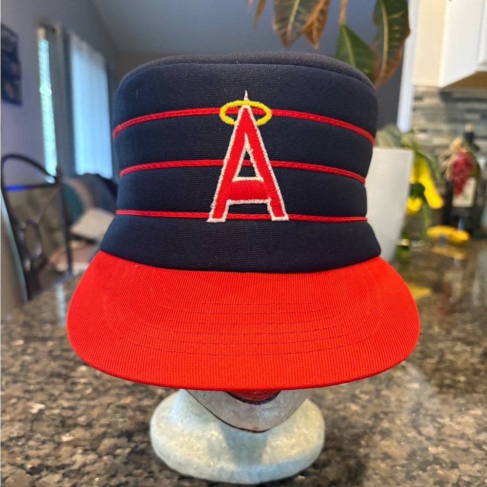 Vintage: California Angels, MLB, pill box striped SnapBack hat
